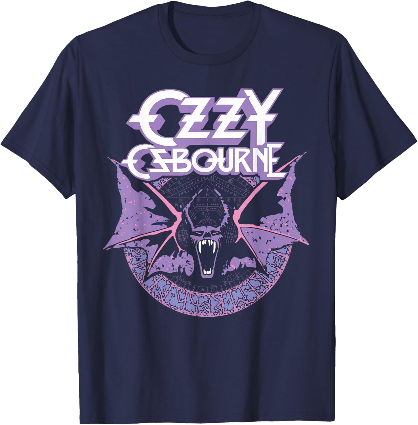 Ozzy Osbourne Fledermaus Pastell für Männer, Schwarz, Kurzarm, S T-Shirt - T-Shirt | Navy