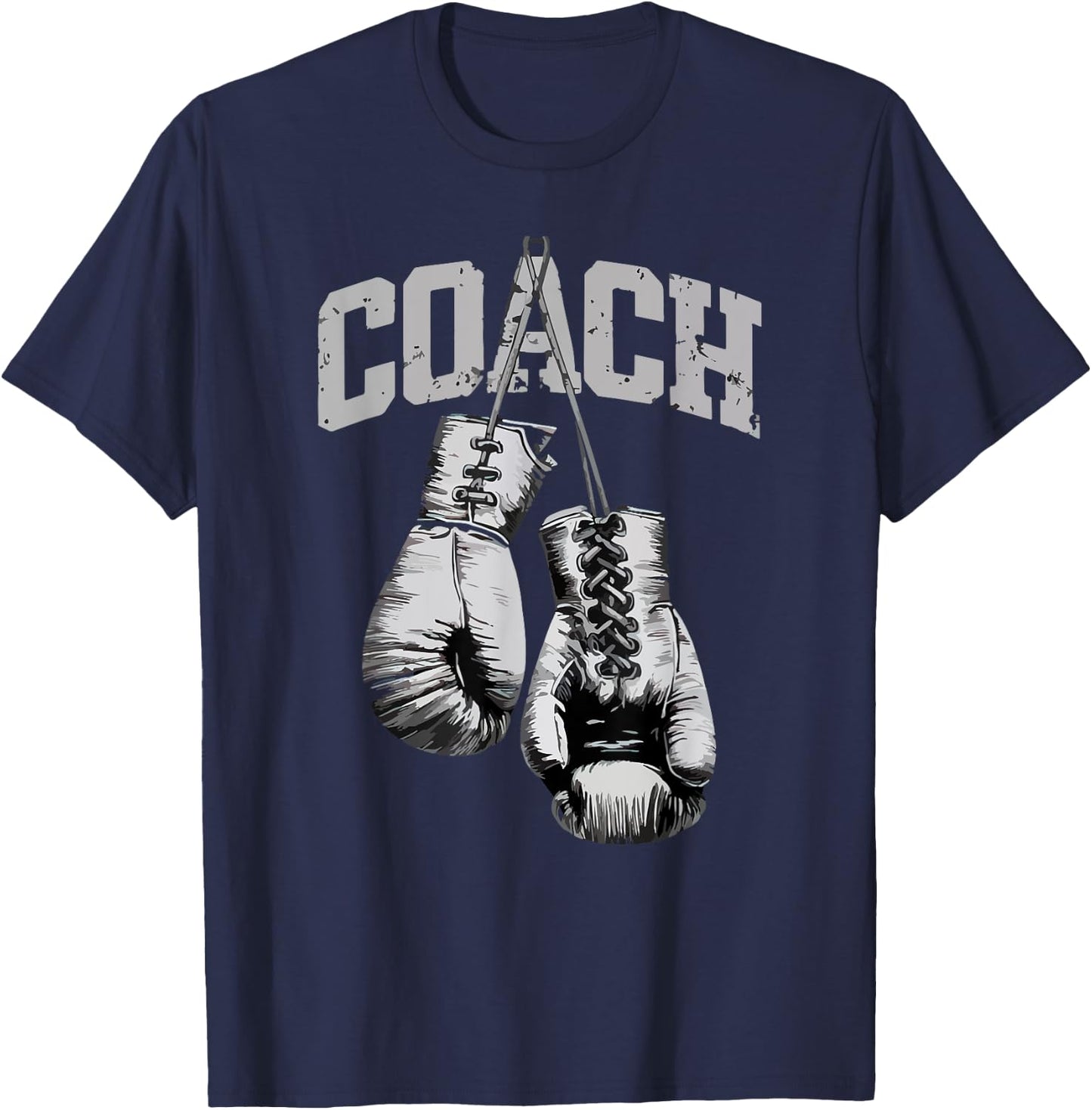 Boxing Gloves Retro Boxing Coach Kickboxing MMA , Black, S T-Shirt - T-Shirt | Navy