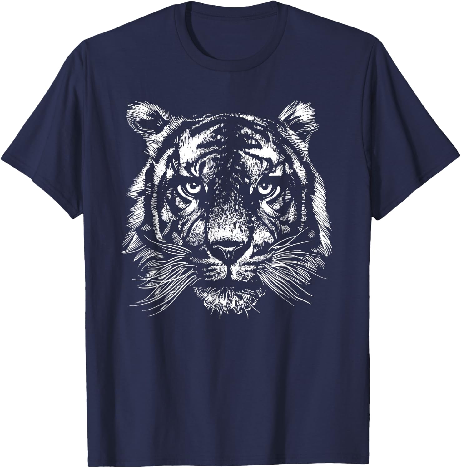 Tiger Tiger Head Big Cat Men's Women's Children's Boys Girls , black, s T-Shirt - T-Shirt | Navy