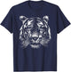 Tiger Tiger Head Big Cat Men's Women's Children's Boys Girls , black, s T-Shirt - T-Shirt | Navy
