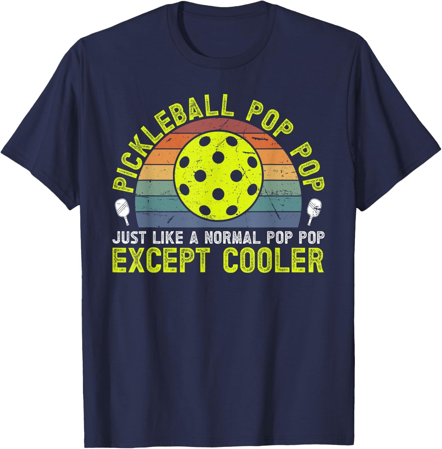 Cool Pickleball Pop Pop Pickleball Player Pop Pop Grandpa T-Shirt - T-Shirt | Navy