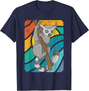 Ring Tailed Lemur T-Shirt - T-Shirt | Navy