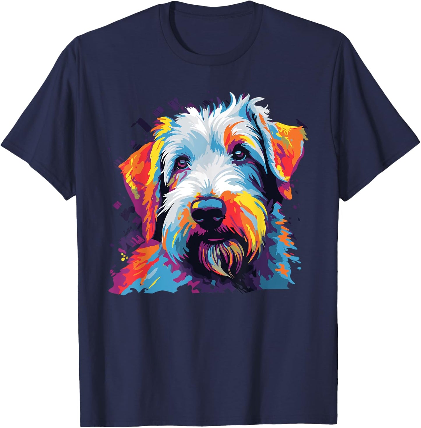 Watercolor Colorful Sealyham Terrier Dog T-Shirt - T-Shirt | Navy