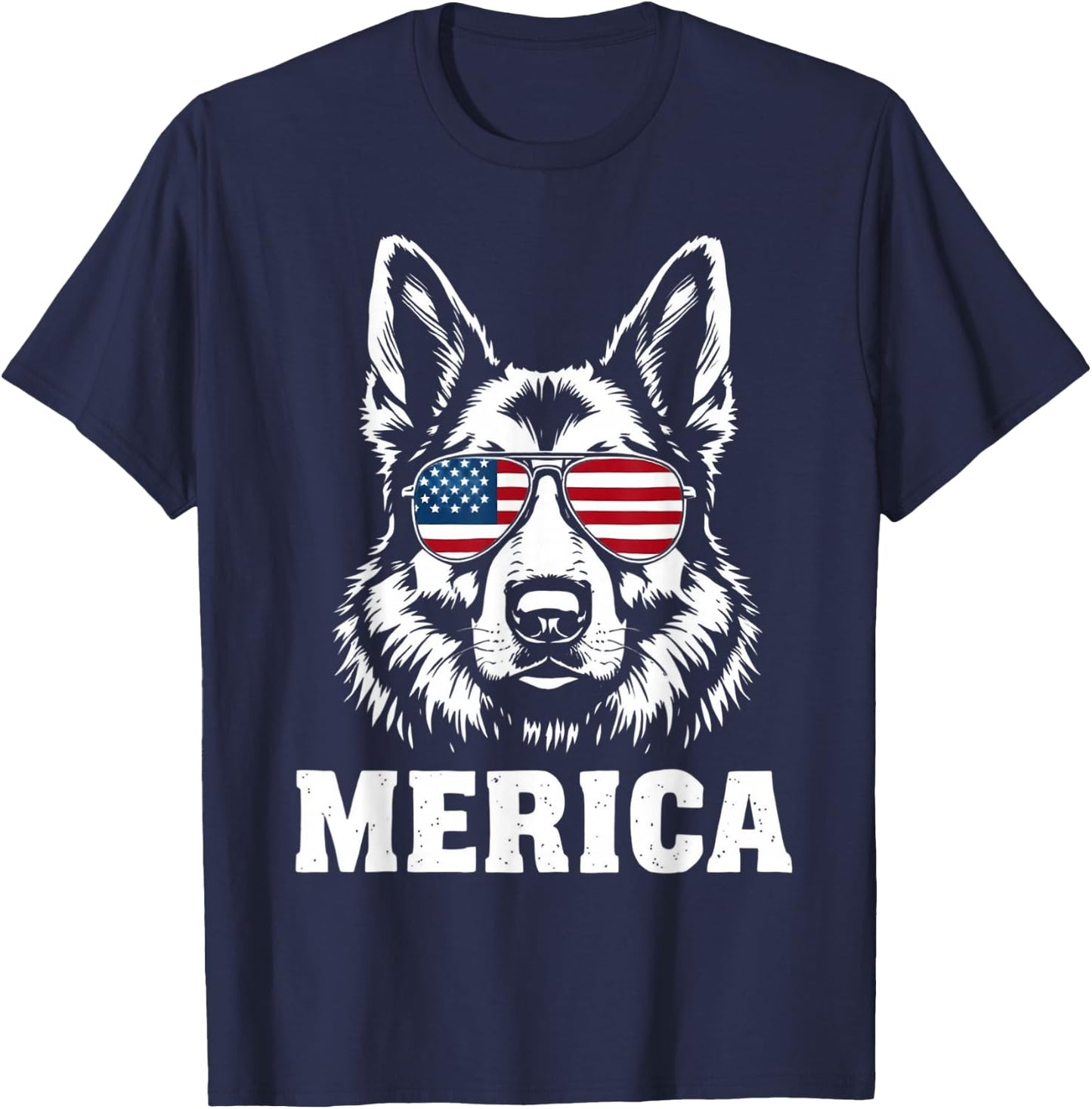American Flag Merica german shepherd 4th Of July kids women T-Shirt - T-Shirt | Navy