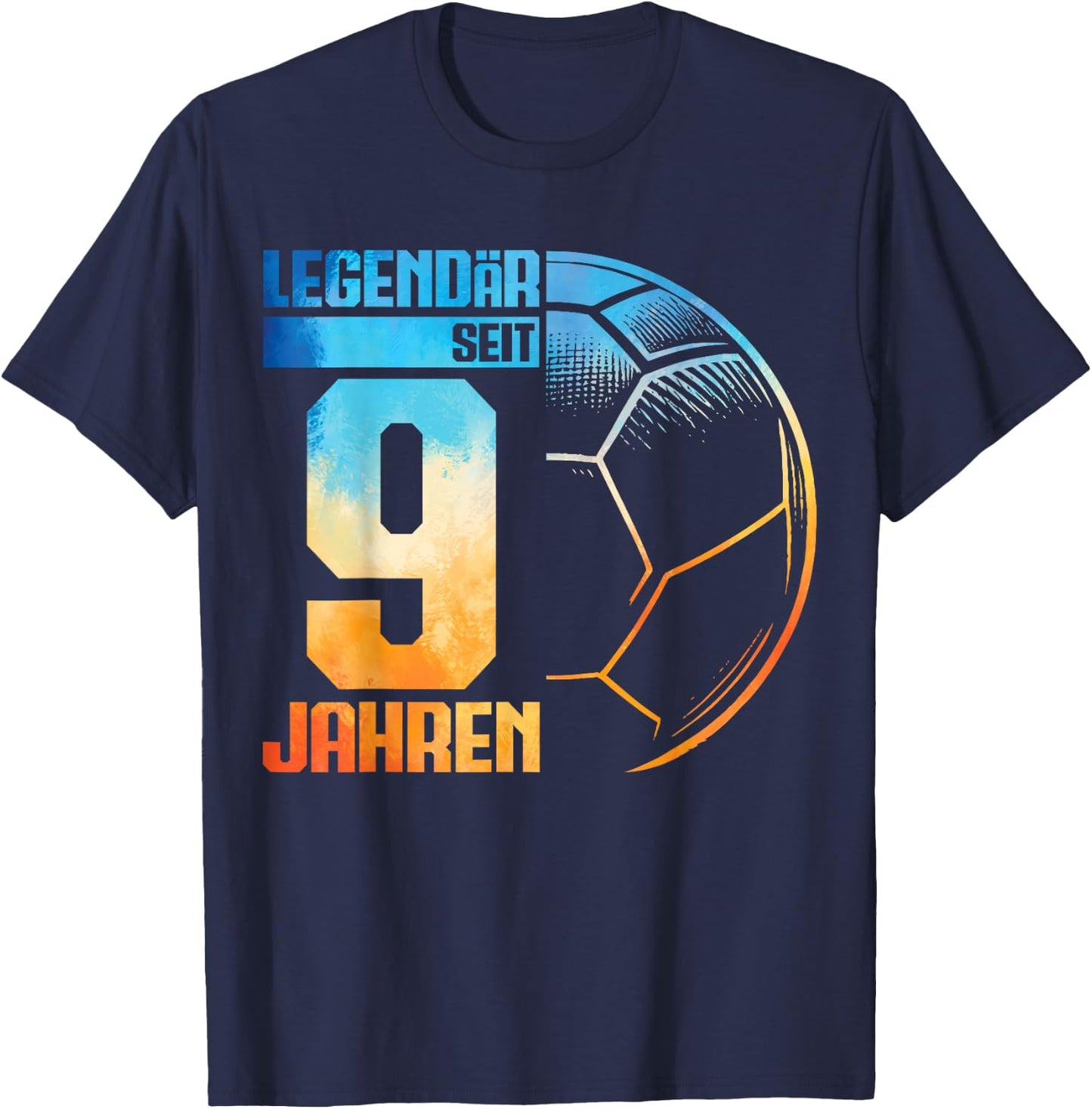 9th Birthday Retro Handball Player 9 Years Boy Kids , black T-Shirt - T-Shirt | Navy