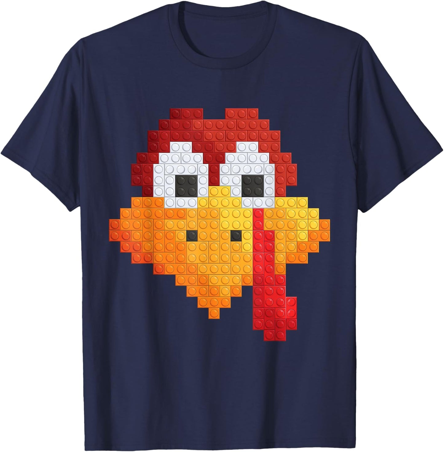Thanksgiving Master Builder turkey face Kid Building Blocks T-Shirt - T-Shirt | Navy