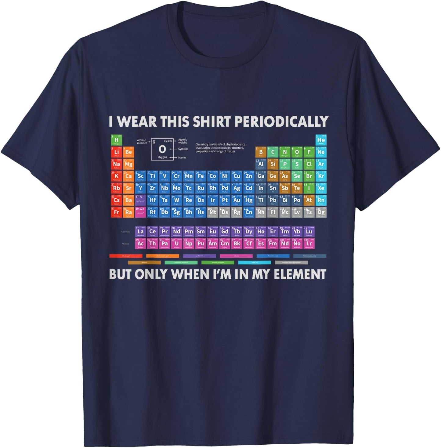 I Wear This Shirt Periodically Chemistry Periodic Table Gift T-Shirt - T-Shirt | Navy