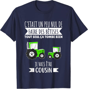 Child Future Cousin Tractor Announcement Pregnancy Je Vais Etre Cousin , Black, 2 T-Shirt - T-Shirt | Navy