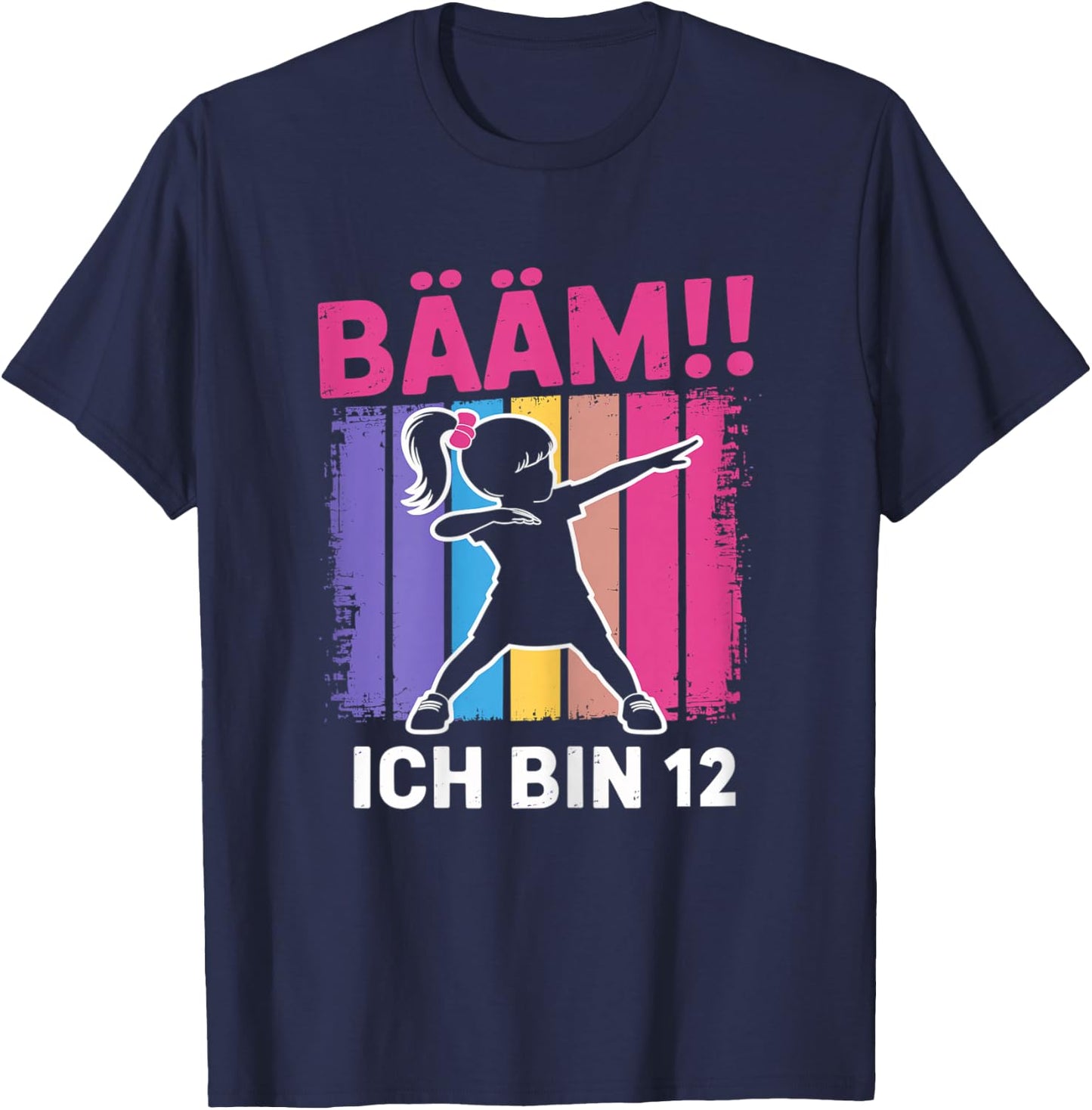 Bääm Ich Bin 12 Dabbing Mädchen 12. Geburtstag T-Shirt - T-Shirt | Navy