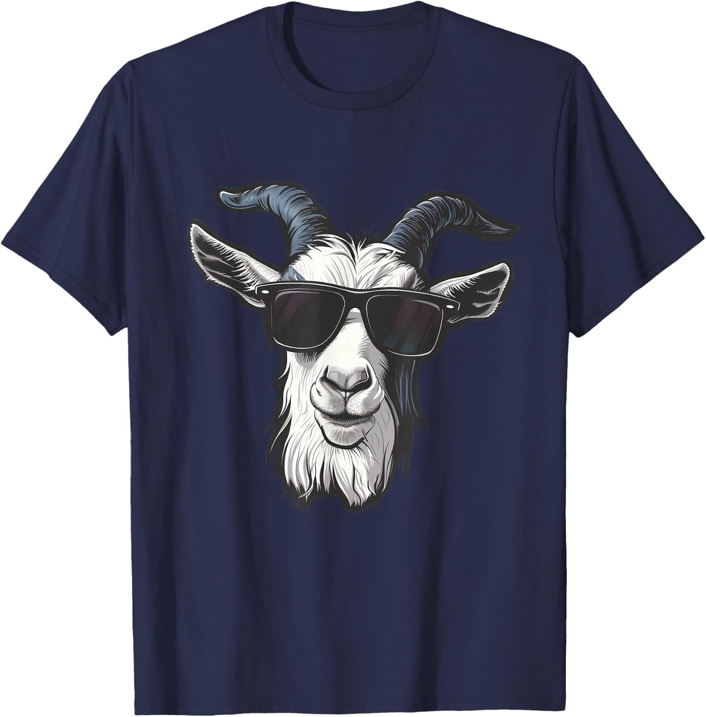 Goat Sunglasses Graphic T-Shirt - T-Shirt | Navy