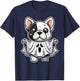 Cute French Bulldog Ghost Costume Puppy Halloween Pup Men Women Kids T-Shirt - T-Shirt | Navy