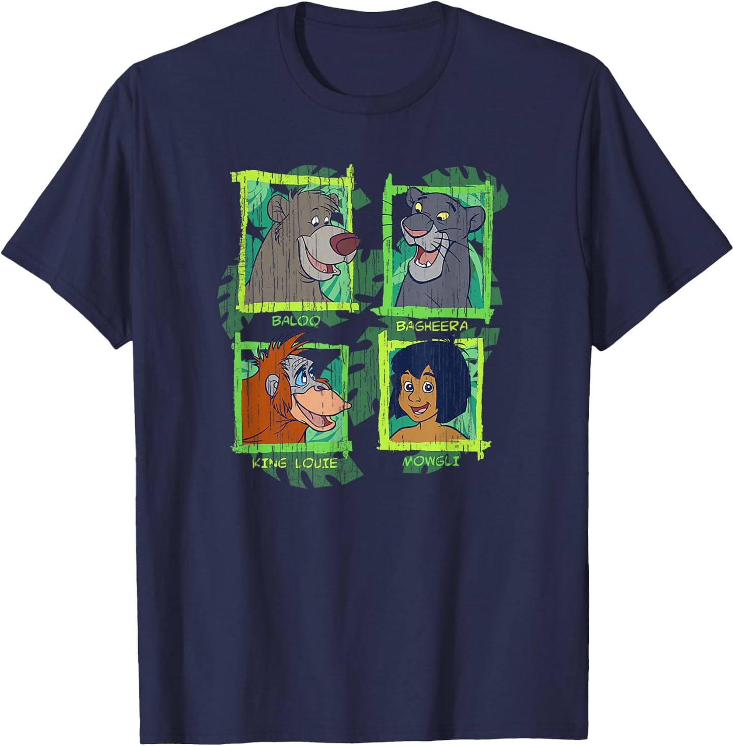 Disney The Jungle Book Character Names Box Poster T-Shirt - T-Shirt | Navy
