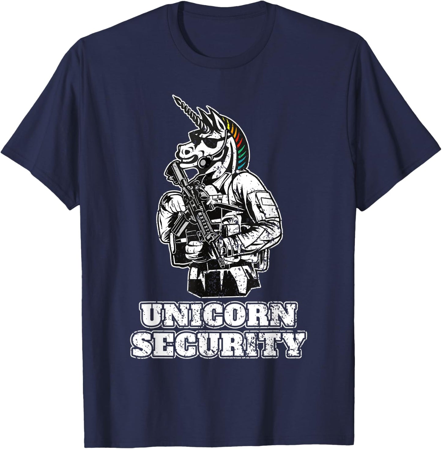 Unicorn Warrior Muscular I Funny Unicorn I Unicorn Security T-Shirt - T-Shirt | Navy