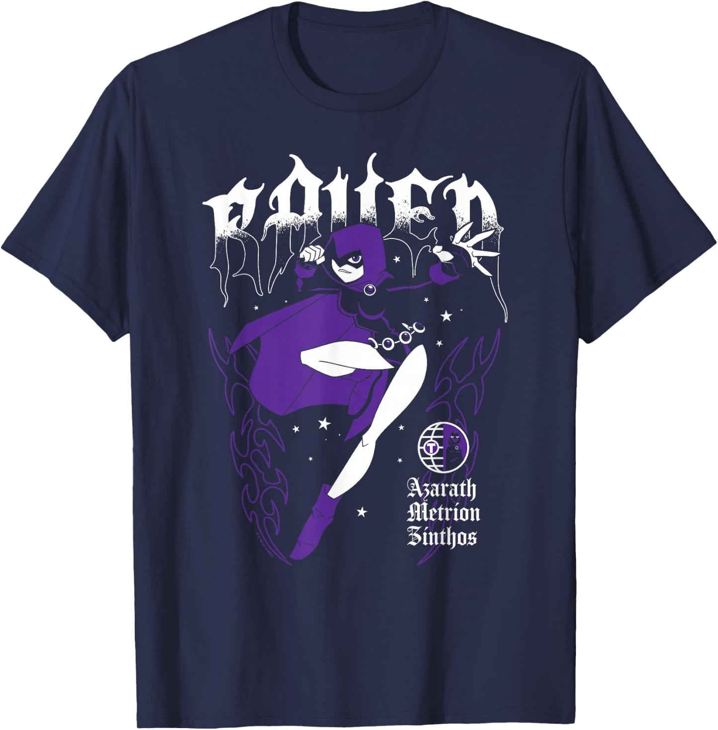 DC Comics Teen Titans Raven Azarath Metrion Zinthos Mantra T-Shirt - T-Shirt | Navy