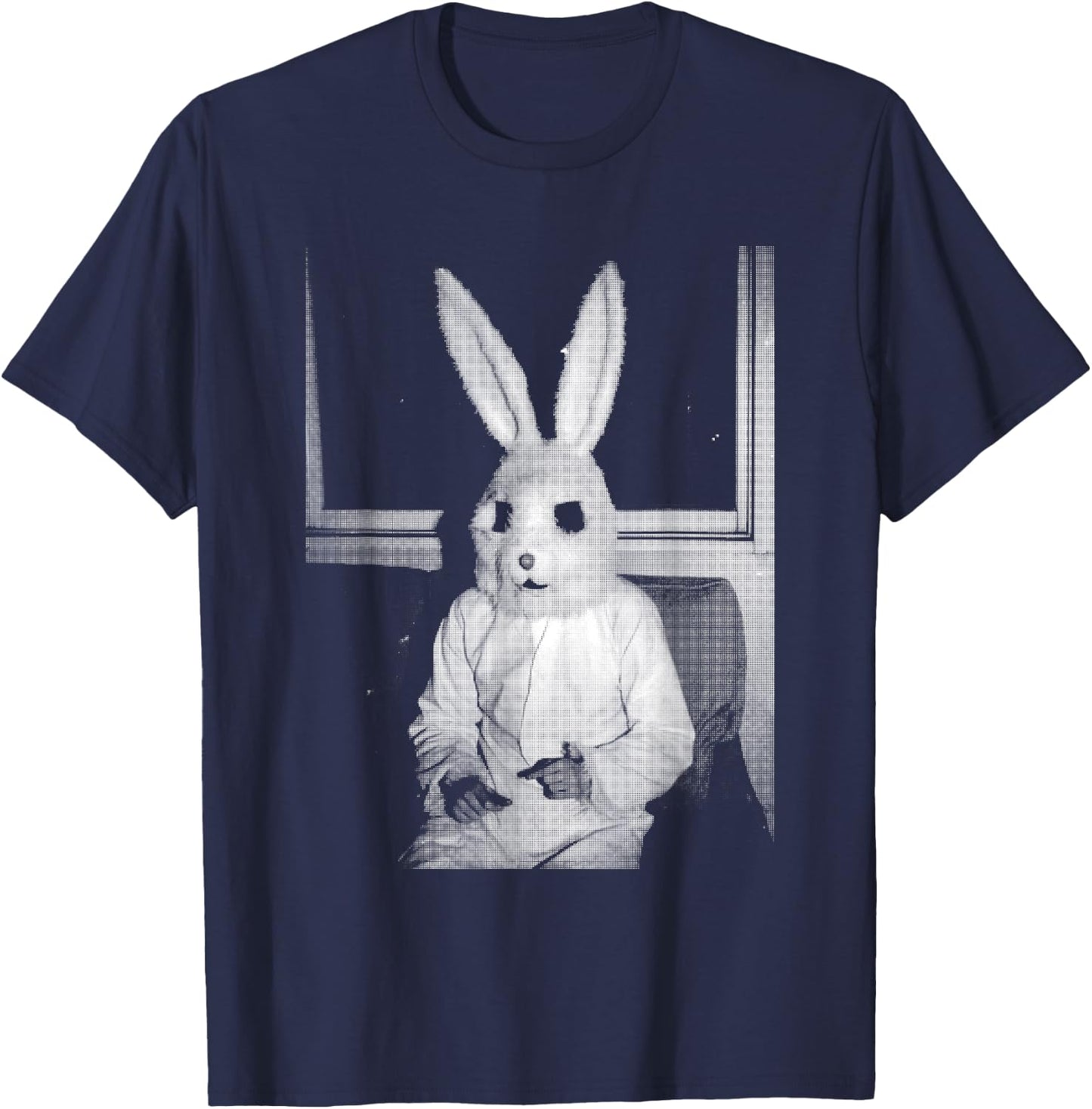 Horror Bunny Rabbit | Dark Creepy Unholy Gothic Halloween T-Shirt - T-Shirt | Navy