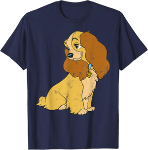 Disney Lady and The Tramp Lady Simple Portrait T-Shirt - T-Shirt | Navy