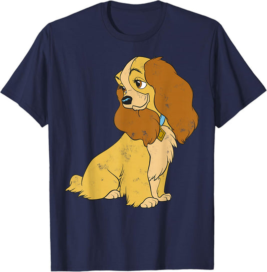 Disney Lady and The Tramp Lady Simple Portrait T-Shirt - T-Shirt | Navy