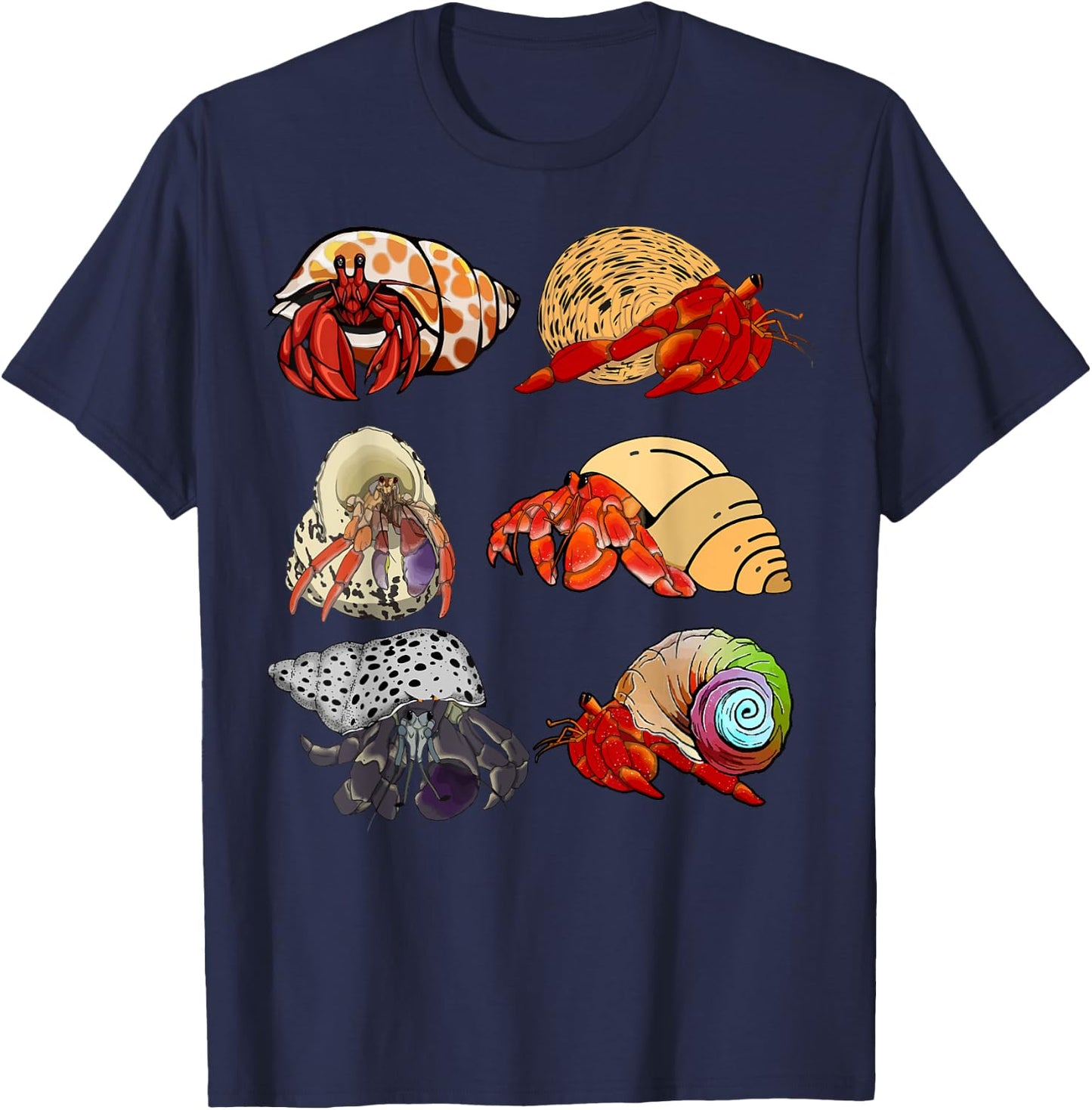 Hermit Crab Shell Animal Seafood Lover Pet Owner Aquarist T-Shirt - T-Shirt | Navy