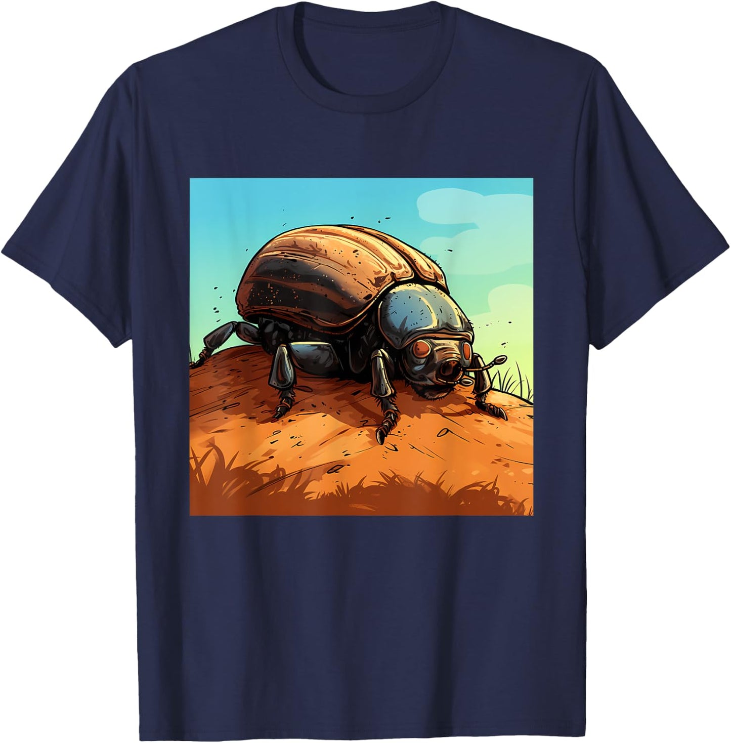 Retro Style Dung beetle T-Shirt - T-Shirt | Navy