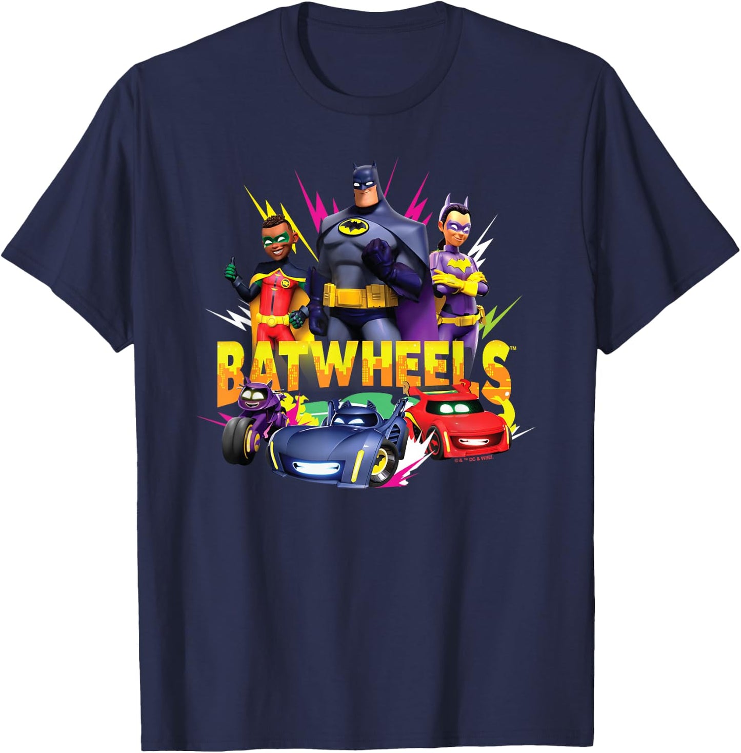 Batman Batwheels Characters Team T-Shirt - T-Shirt | Navy