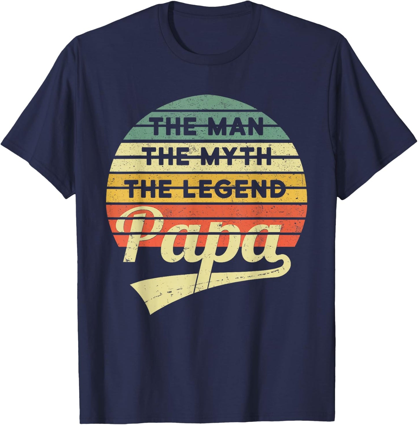 Vatertag Retro - The Man The Myth The Legend Papa T-Shirt - T-Shirt | Navy