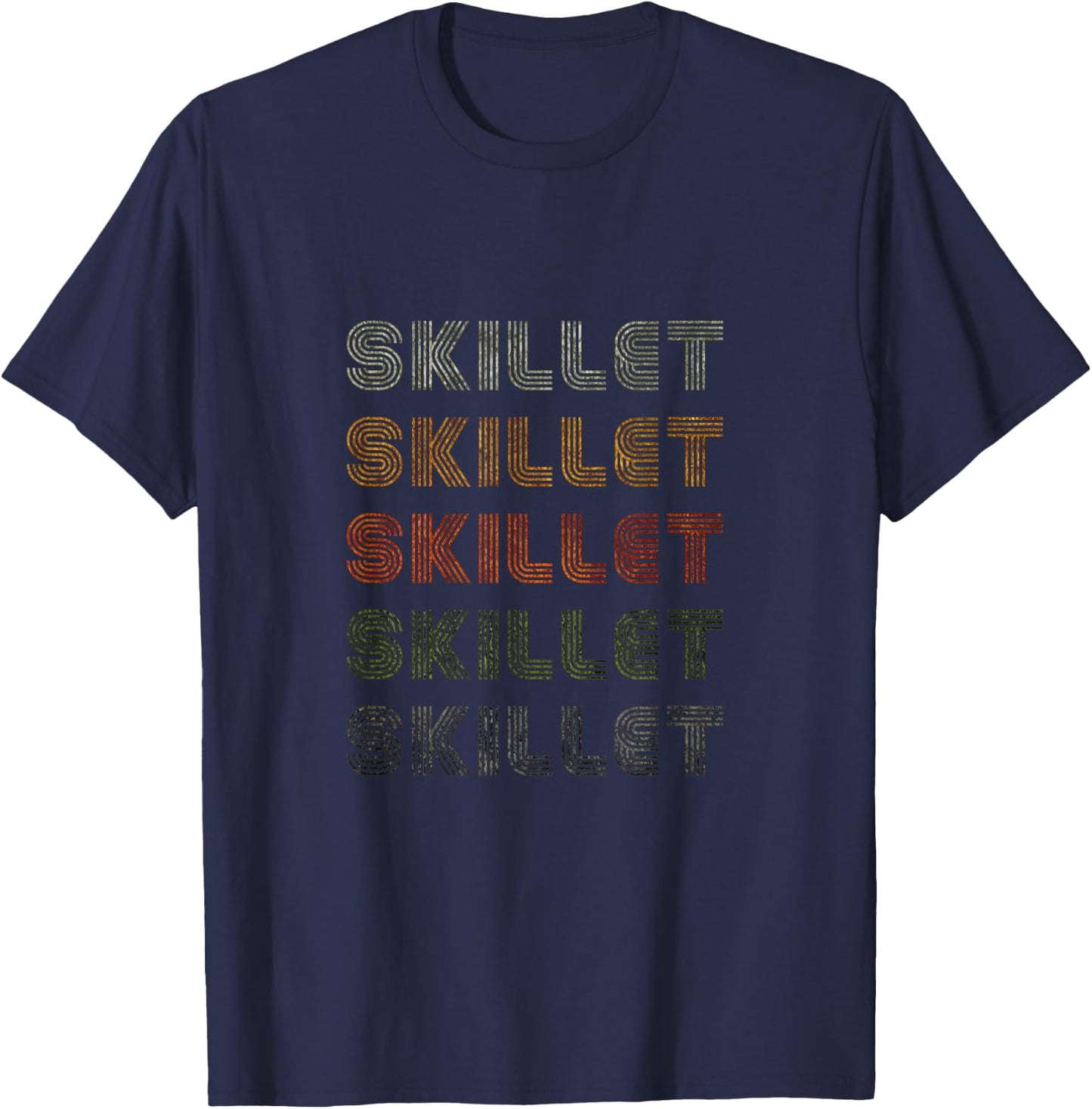 Love Heart Skillet Grunge Vintage Style Stove Black , Black, S T-Shirt - T-Shirt | Navy