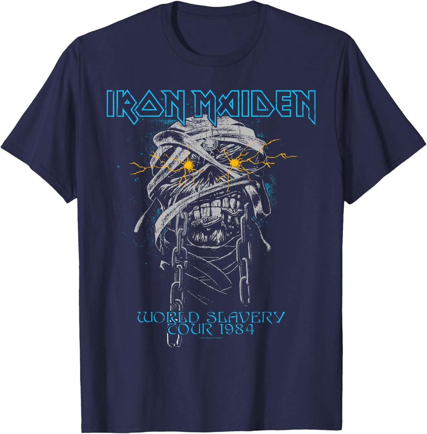 Iron Maiden - Powerslave Head Mummy Black , Black, S T-Shirt - T-Shirt | Navy
