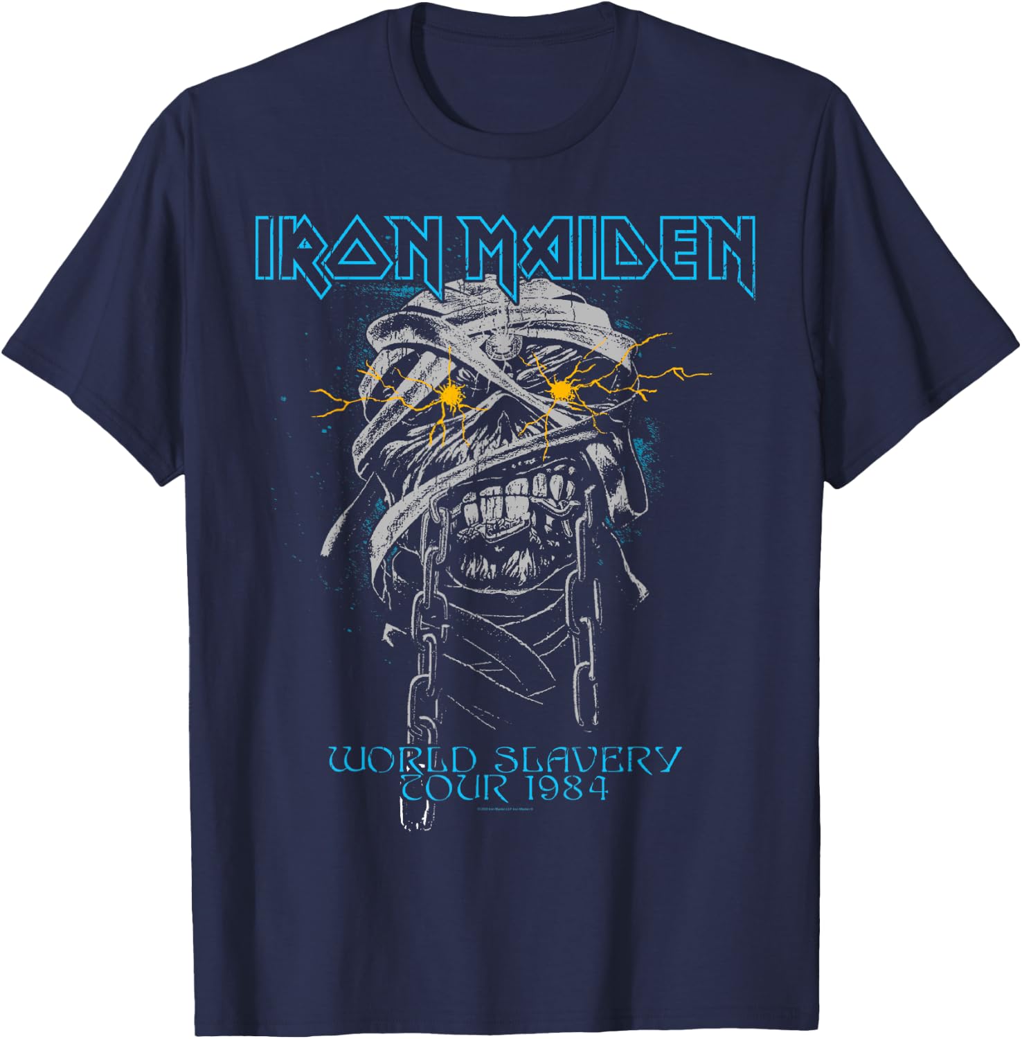 Iron Maiden - Powerslave Head Mummy Navy , Blue, S T-Shirt - T-Shirt | Navy