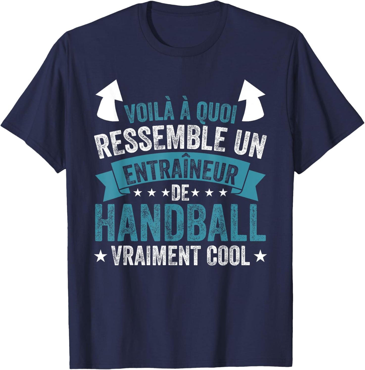 Funny Coach A Handball Coach Really Cool , Black, S T-Shirt - T-Shirt | Navy