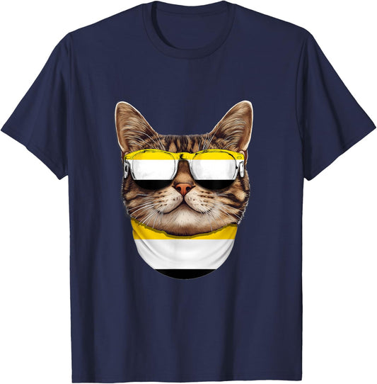 Garifuna Flag American Bengal Cat Heritage Garifuna T-Shirt - T-Shirt | Navy