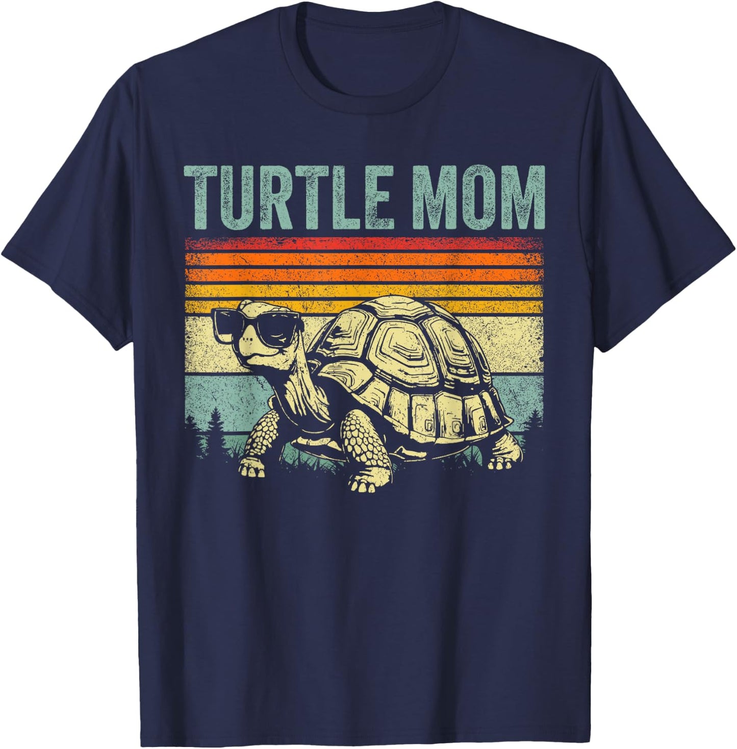 Vintage Turtle Mom Turtle Lovers Tortoise Mommy Mother's Day T-Shirt - T-Shirt | Navy
