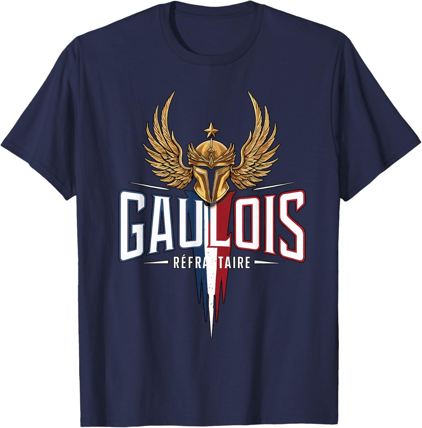 Patriotic Gaul REFRACTORY Patriotic Patriotic Patriotic , Black, S T-Shirt - T-Shirt | Navy