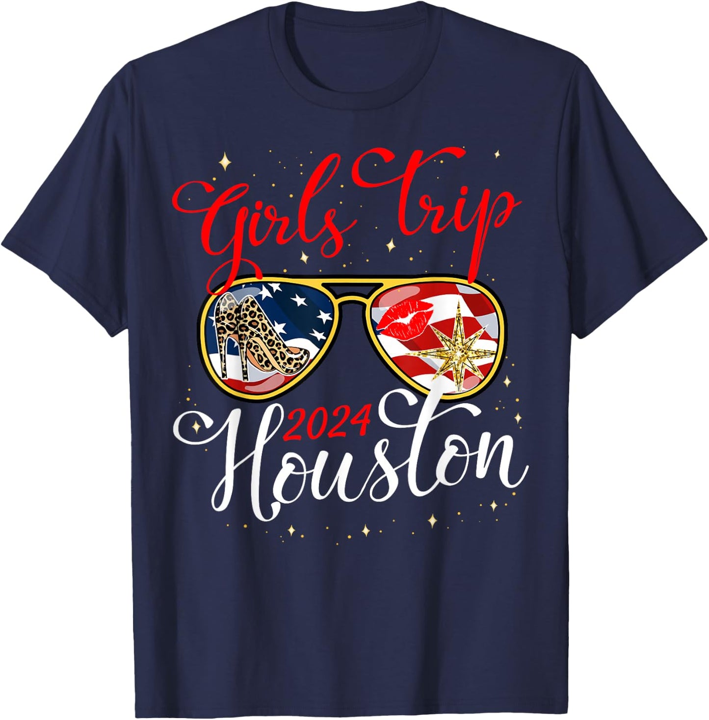 Girls Trip Houston 2024 Shirts Women Weekend Birthday Squad T-Shirt - T-Shirt | Navy