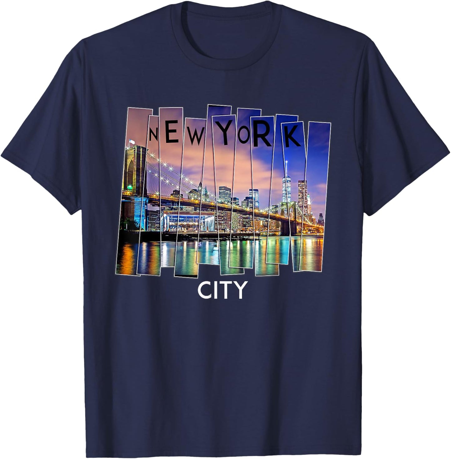 New York City Skyline North America Brooklyn Souvenirs Men T-Shirt - T-Shirt | Navy