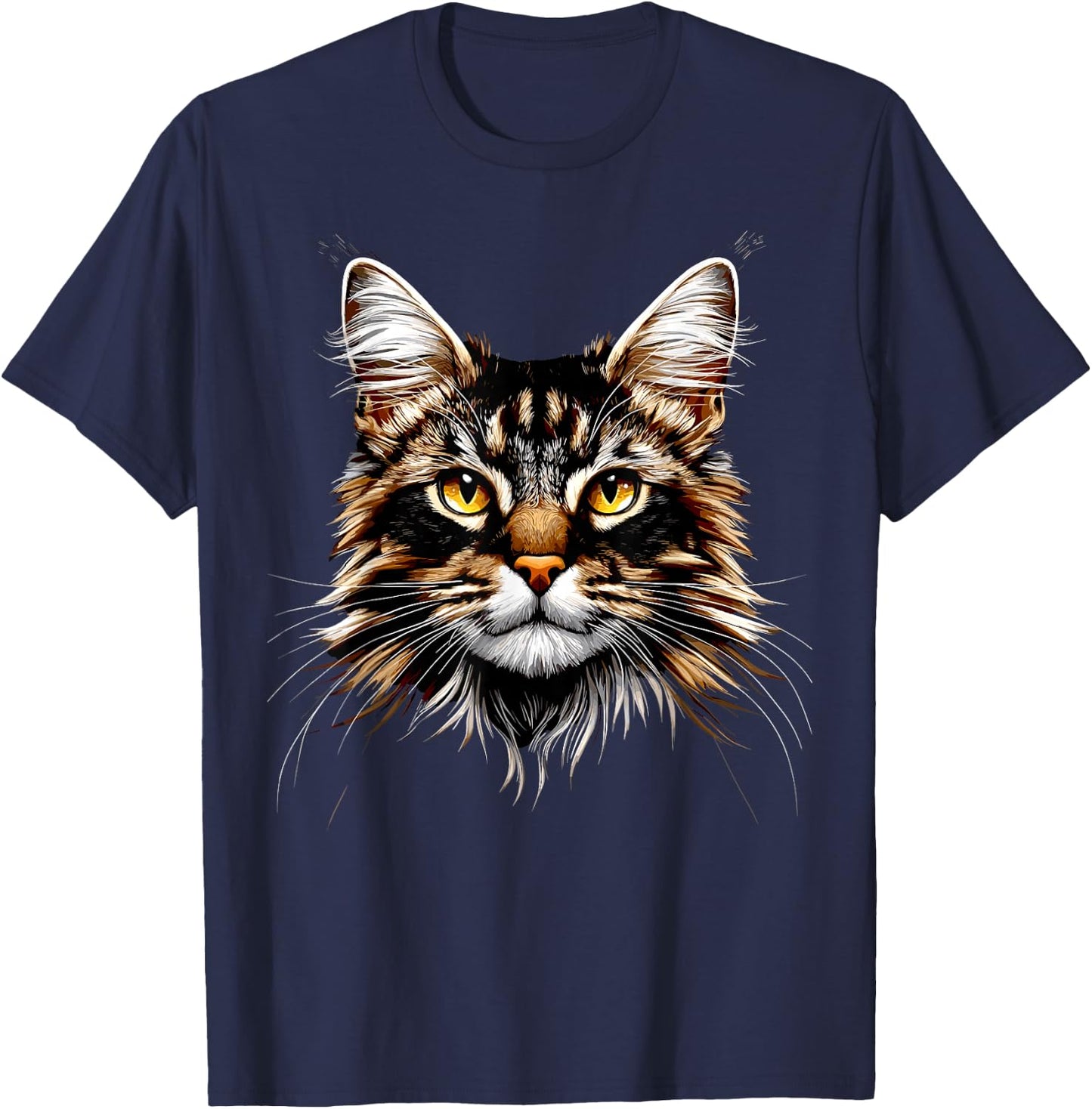 Maine Coon Cat Cat Lover Maine Coon Soft , Black, S T-Shirt - T-Shirt | Navy
