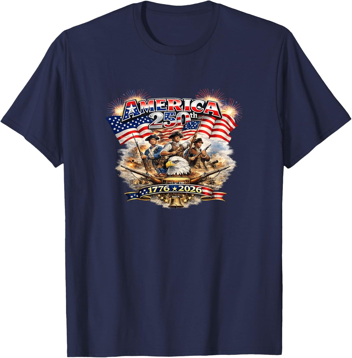 Happy Birthday America USA 250th T-Shirt - T-Shirt | Navy