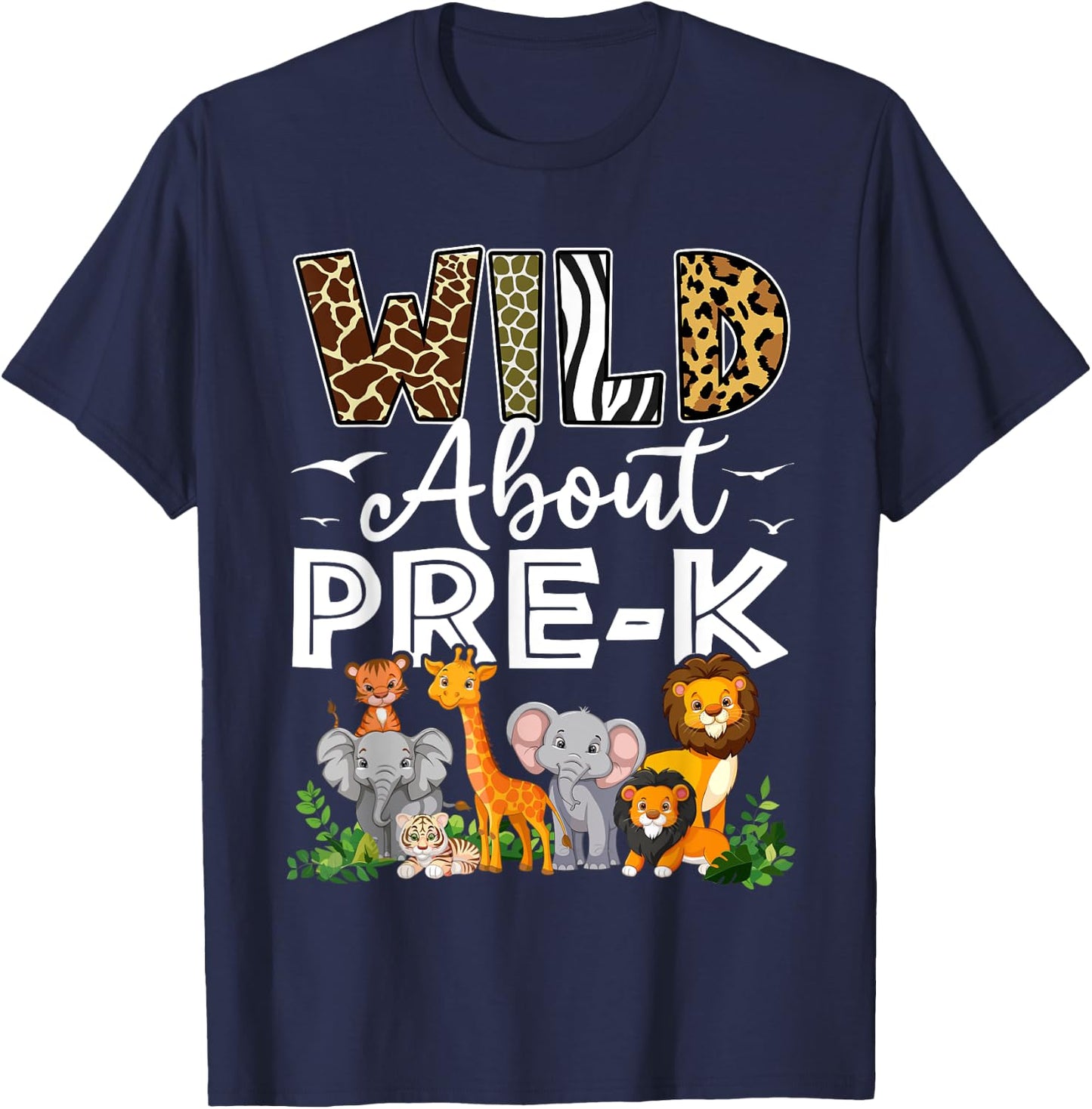 Pre-k Teacher, Kids Back To School Wild About Pre-k T-Shirt - T-Shirt | Navy