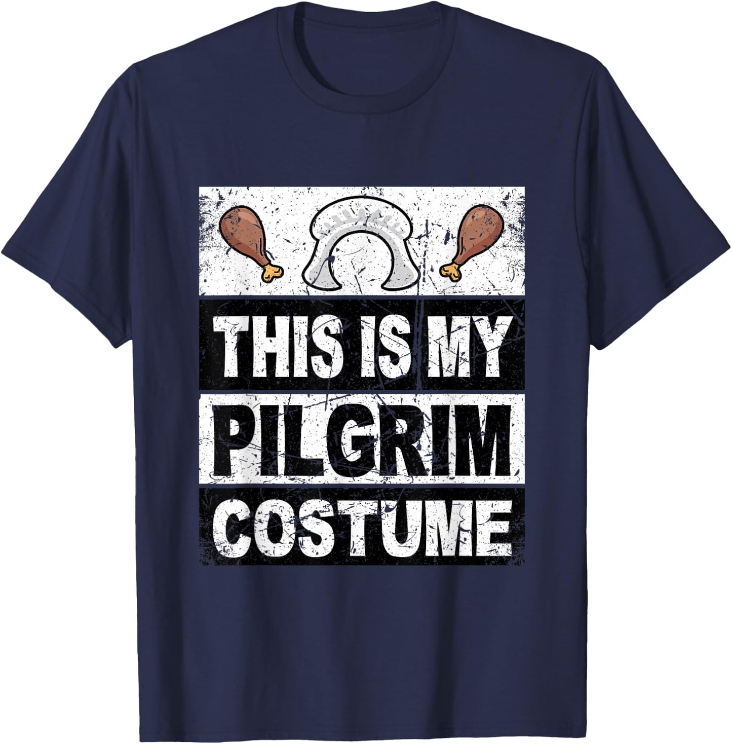 Thanksgiving Shirt Pilgrim Costume Turkey Day Woman Girls T-Shirt - T-Shirt | Navy