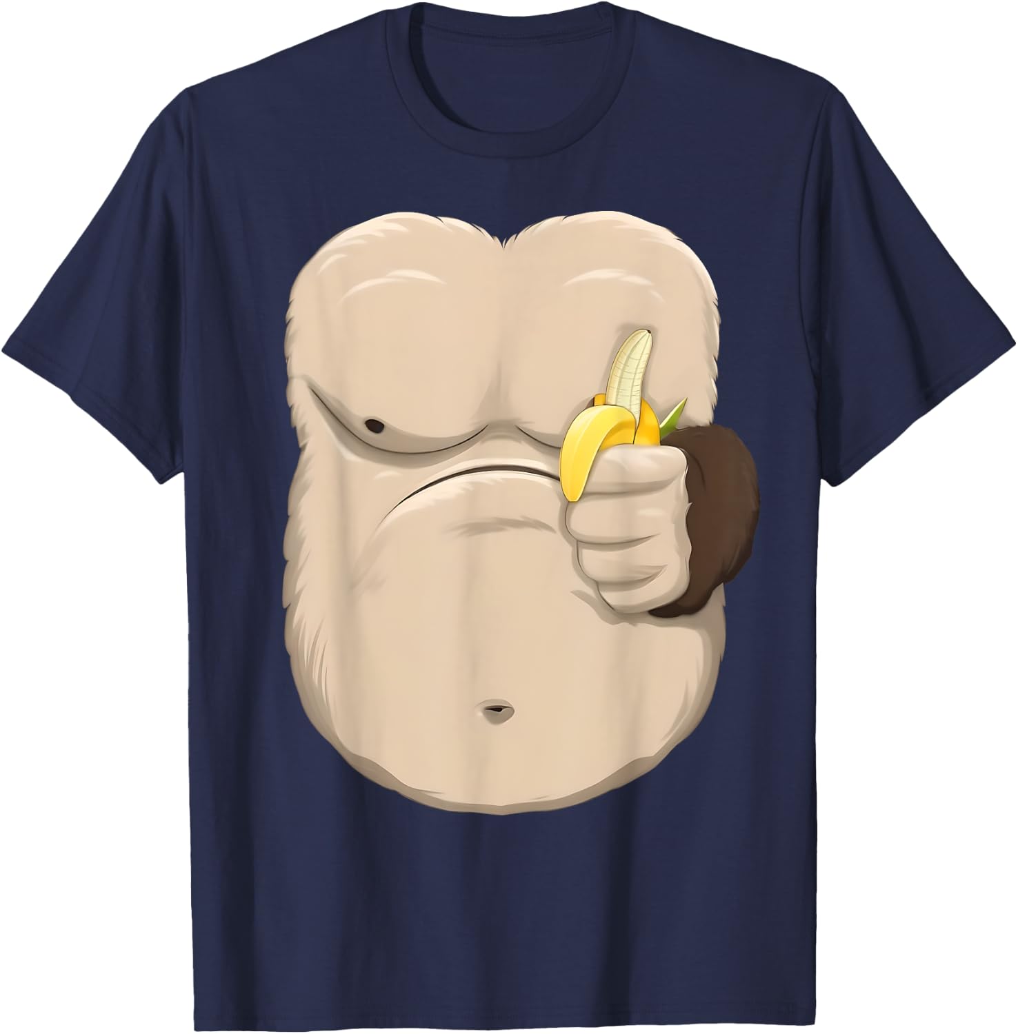 Monkey Costume , Women and Children - Funny Monkey , brown T-Shirt - T-Shirt | Navy