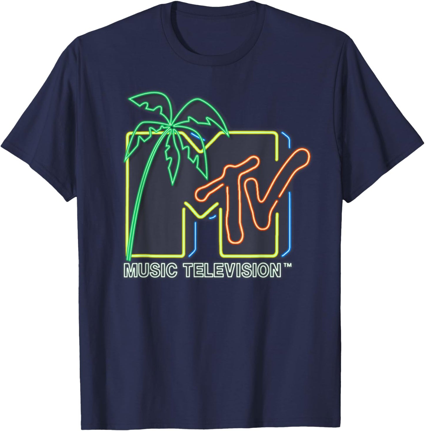 MTV - Neon Light Logo T-Shirt - T-Shirt | Navy