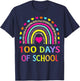 Cute 100 Days of School Rainbow 100th Day of School T-Shirt - T-Shirt | Navy