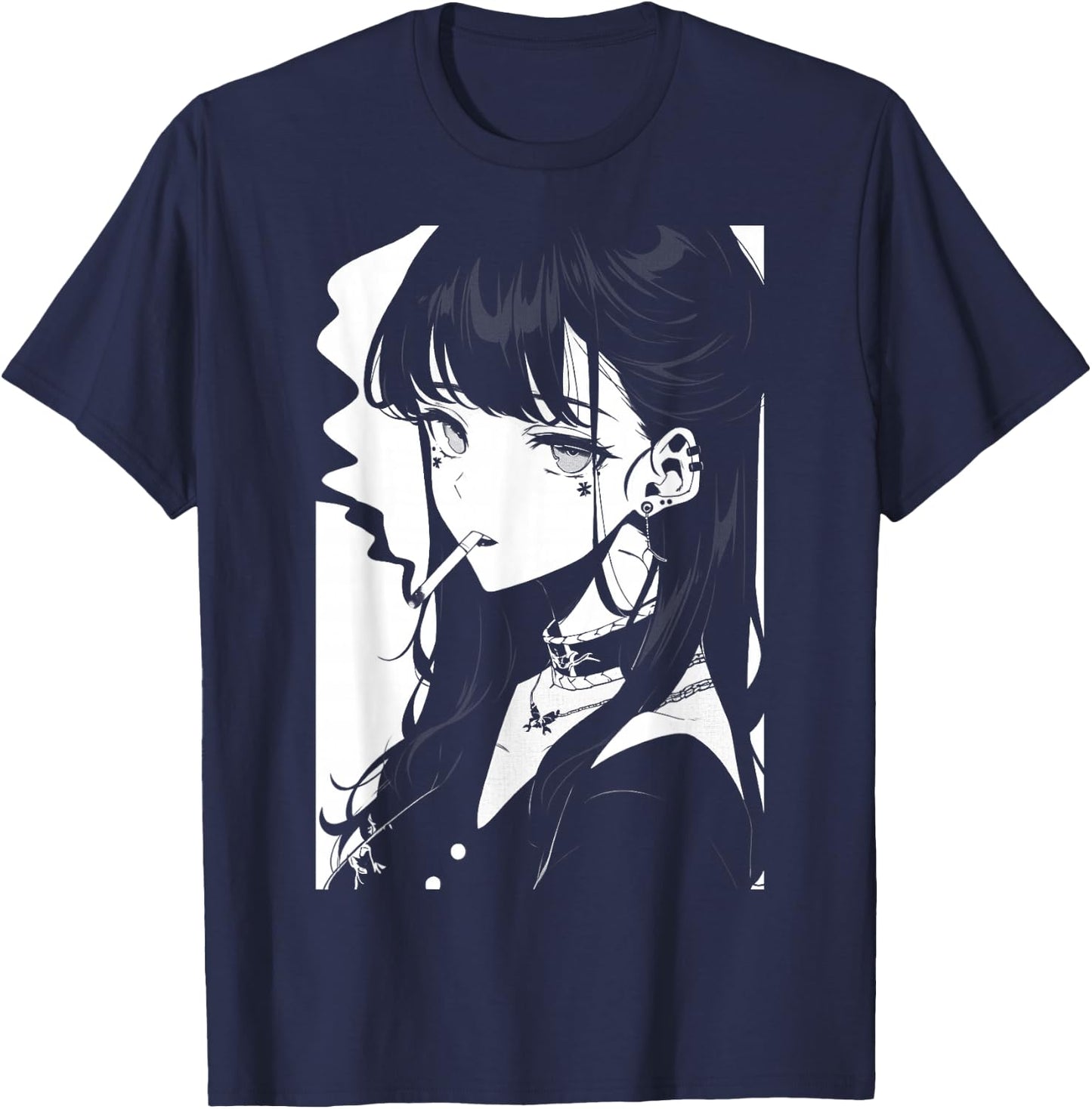 Alt Grunge Pastel Goth Edgy Emo Egirl Punk Anime Manga Girl , black T-Shirt - T-Shirt | Navy
