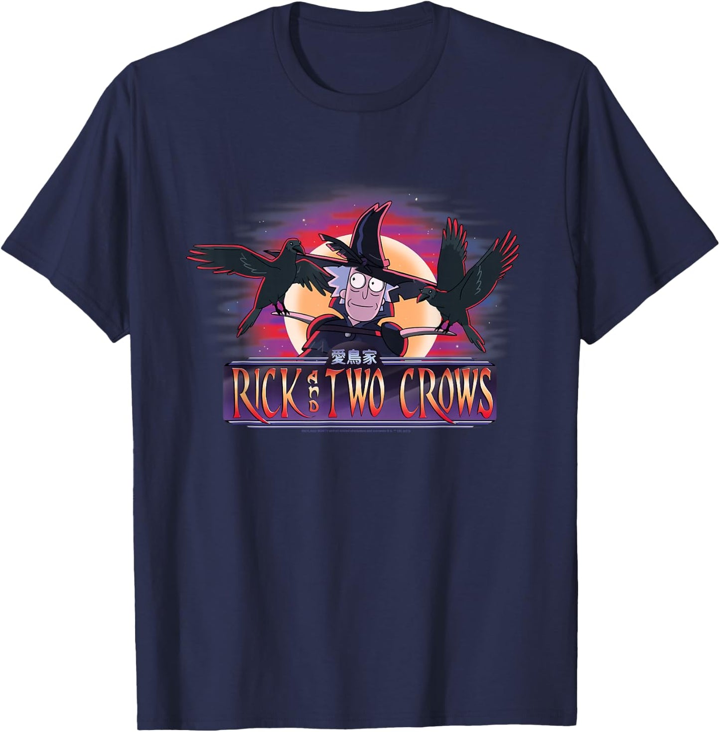 Rick and Morty Rick and two crows T-Shirt - T-Shirt | Navy