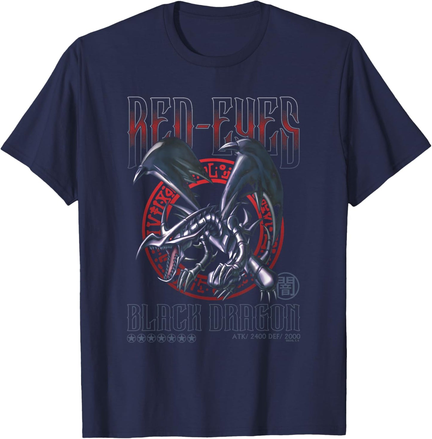 Yu-Gi-Oh! Red-Eyes Black Dragon Trading Card Game Anime T-Shirt - T-Shirt | Navy