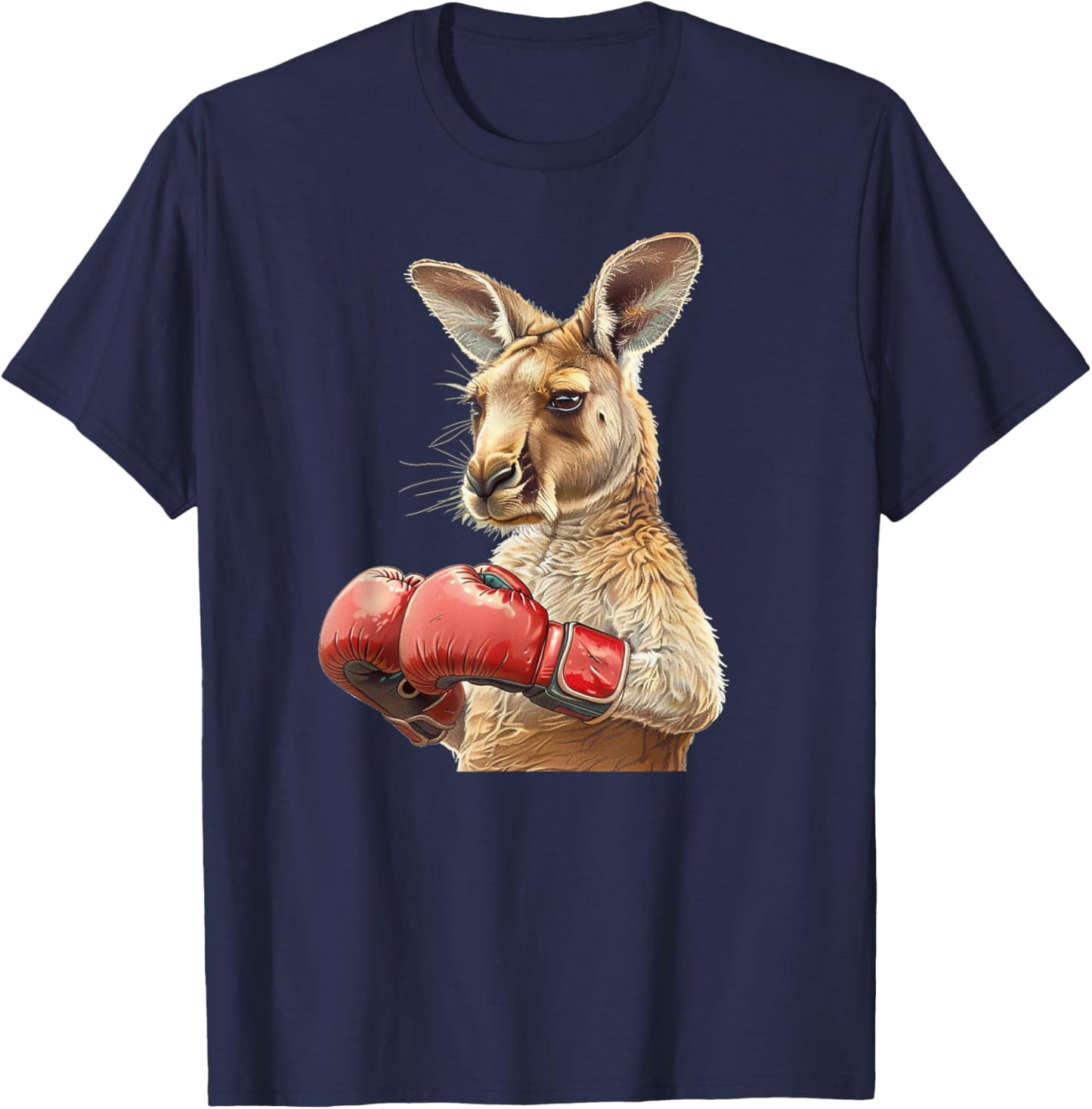 Cool Kangaroo Costume with Boxing Gloves , black T-Shirt - T-Shirt | Navy