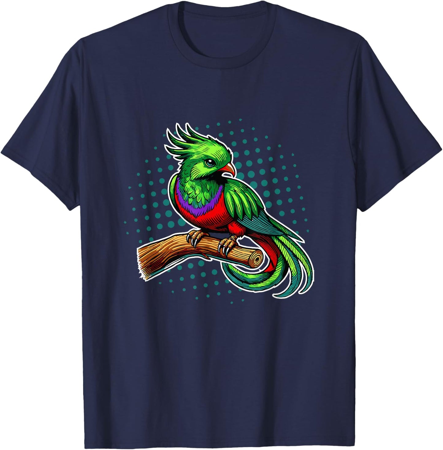 Guatemalan Quetzal , Black, S T-Shirt - T-Shirt | Navy
