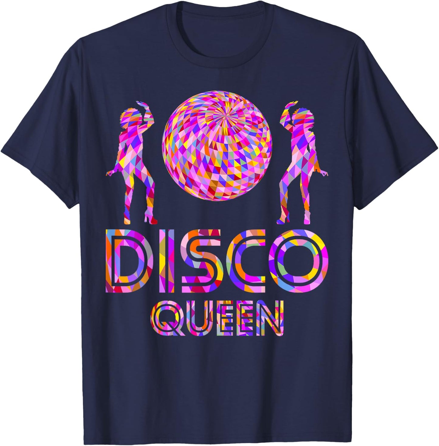 Fantastic Natural Diva Afro Disco Queen 70's Party , black T-Shirt - T-Shirt | Navy