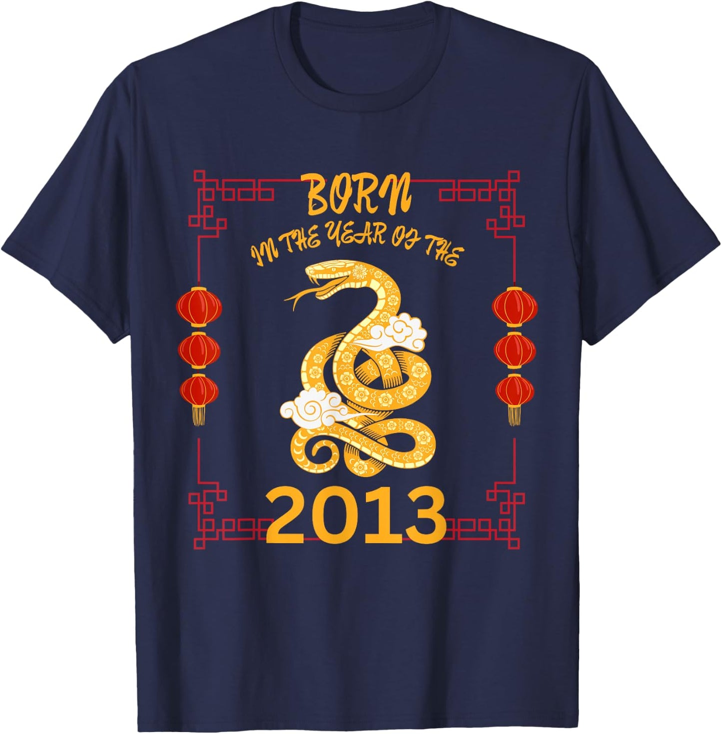 Born in the Year of the Snake 2013 Chinese New Year Zodiac T-Shirt - T-Shirt | Navy