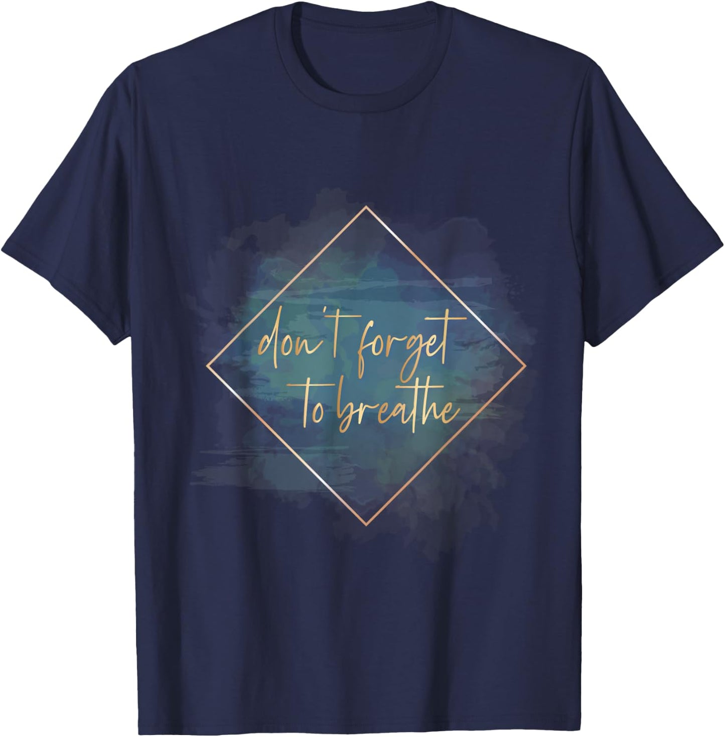 Letter Printed Yoga / Don´t forget to breathe T-Shirt - T-Shirt | Navy