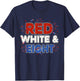 Red White & Eight 8th Birthday 4th July Fireworks Airplane T-Shirt - T-Shirt | Navy